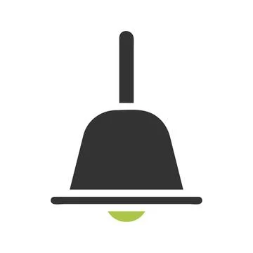 Bell icon solid green grey colour easter symbol illustration. Illustrazione stock