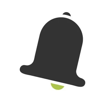 Bell icon solid green grey colour easter symbol illustration. 스톡 일러스트