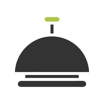 Bell icon solid green grey colour easter symbol illustration. Illustrazione stock