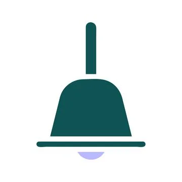 Bell icon solid green purple colour easter symbol illustration. Illustrazione stock