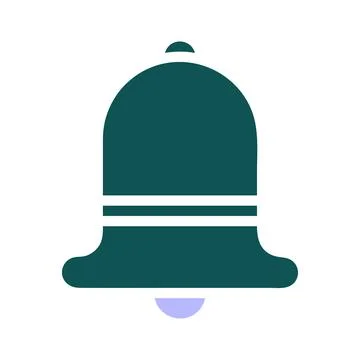 Bell icon solid green purple colour easter symbol illustration. 스톡 일러스트