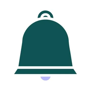 Bell icon solid green purple colour easter symbol illustration. Stock Illustration