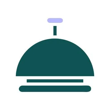 Bell icon solid green purple colour easter symbol illustration. Stock Illustration