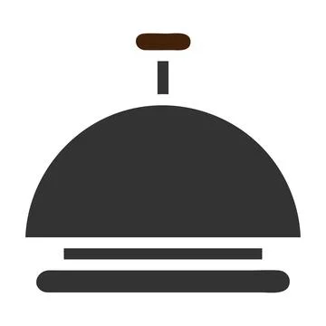 Bell icon solid grey brown colour easter symbol illustration. Stock Illustration