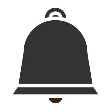 Bell icon solid grey brown colour easter symbol illustration. 스톡 일러스트