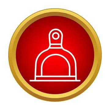 Bell icon symbol displaying notification alert on button Stock Illustration