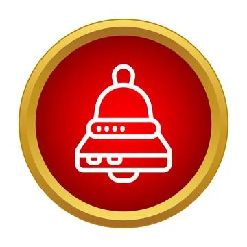 Bell icon symbolizing alert notification on red background Stock Illustration