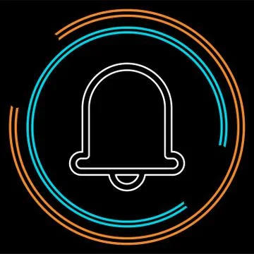 Bell icon, vector alarm alert symbol Stock Illustration