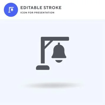 Bell icon vector, filled flat sign, solid pictogram isolated on white, logo i Stock Illustration