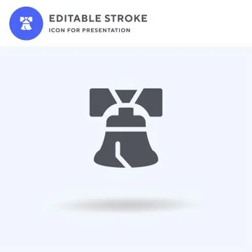 Bell icon vector, filled flat sign, solid pictogram isolated on white, logo i Stock Illustration