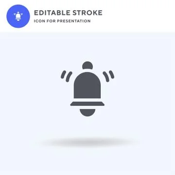 Bell icon vector, filled flat sign, solid pictogram isolated on white, logo i Stock Illustration