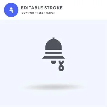 Bell icon vector, filled flat sign, solid pictogram isolated on white, logo Illustrazione stock