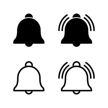 Bell Icon vector illustration. Notification sign and symbol for web site desi Stock Illustration