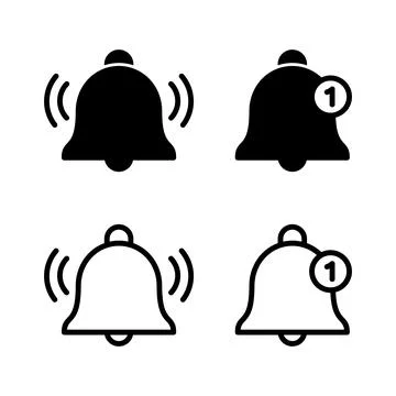 Bell Icon vector illustration. Notification sign and symbol for web site desi Stock Illustration