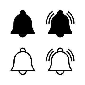 Bell Icon vector illustration. Notification sign and symbol for web site desi Stock Illustration