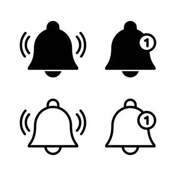Bell Icon vector illustration. Notification sign and symbol for web site desi Stock Illustration