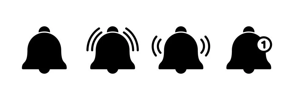 Bell Icon vector illustration. Notification sign and symbol for web site desi Stock Illustration
