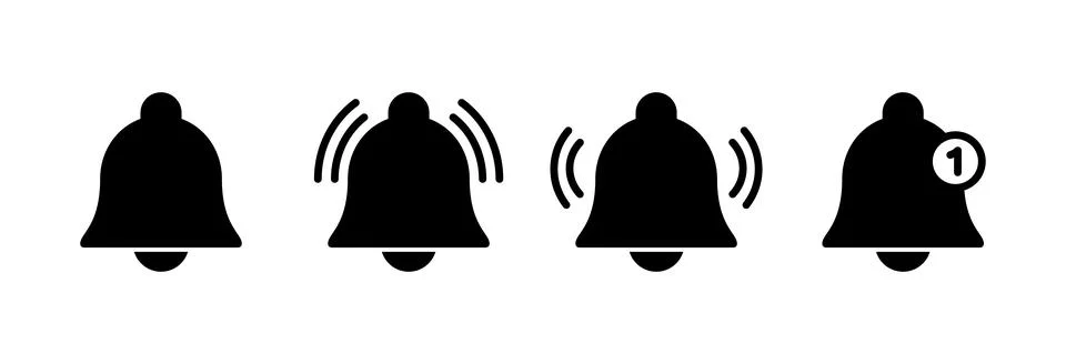 Bell Icon vector illustration. Notification sign and symbol for web site desi Stock Illustration