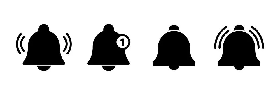 Bell Icon vector illustration. Notification sign and symbol for web site desi Stock Illustration