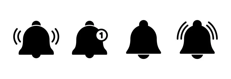 Bell Icon vector illustration. Notification sign and symbol for web site desi Stock Illustration