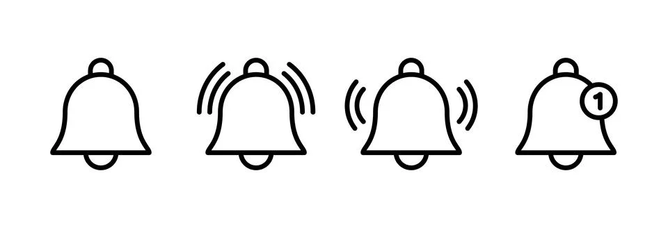 Bell Icon vector illustration. Notification sign and symbol for web site desi Stock Illustration