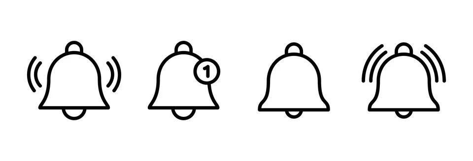 Bell Icon vector illustration. Notification sign and symbol for web site desi Stock Illustration