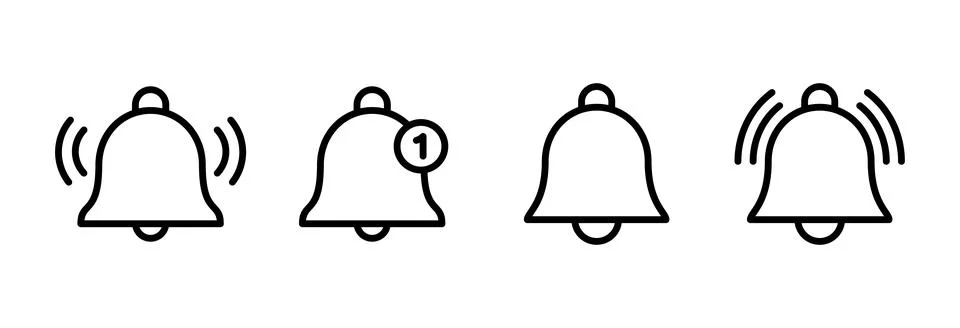 Bell Icon vector illustration. Notification sign and symbol for web site desi Stock Illustration