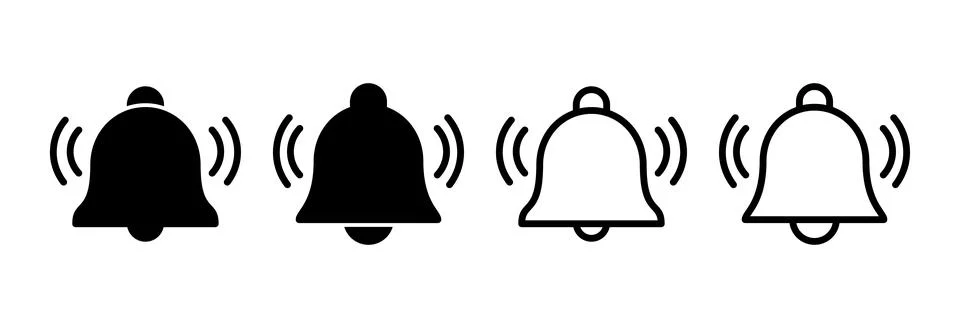 Bell Icon vector illustration. Notification sign and symbol for web site desi Stock Illustration