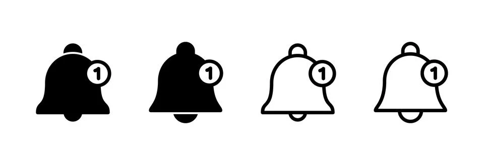 Bell Icon vector illustration. Notification sign and symbol for web site desi Stock Illustration