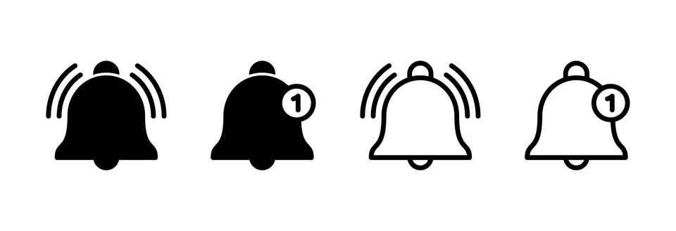 Bell Icon vector illustration. Notification sign and symbol for web site desi Stock Illustration