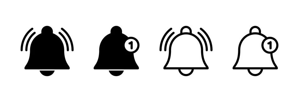 Bell Icon vector illustration. Notification sign and symbol for web site desi Stock Illustration