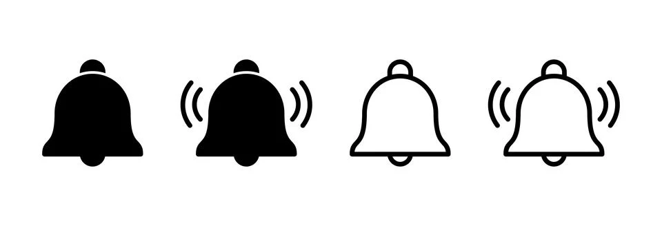 Bell Icon vector illustration. Notification sign and symbol for web site desi Stock Illustration