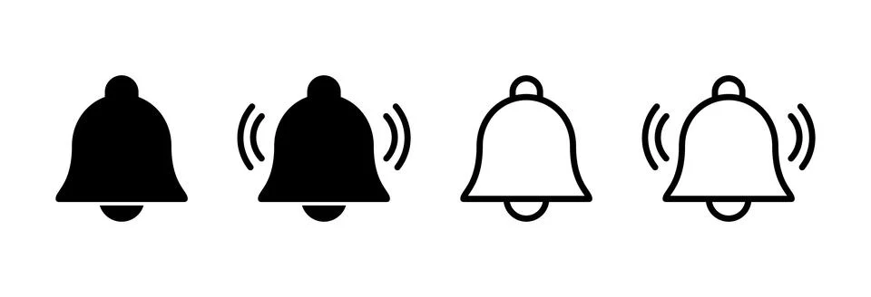 Bell Icon vector illustration. Notification sign and symbol for web site desi Stock Illustration