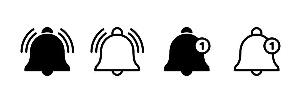 Bell Icon vector illustration. Notification sign and symbol for web site desi Stock Illustration