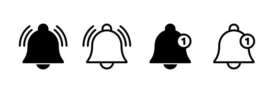 Bell Icon vector illustration. Notification sign and symbol for web site desi Stock Illustration