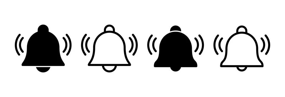 Bell Icon vector illustration. Notification sign and symbol for web site desi Stock Illustration