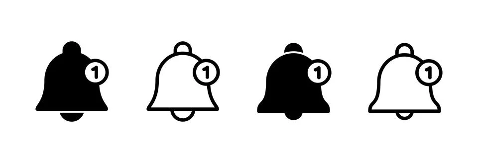 Bell Icon vector illustration. Notification sign and symbol for web site desi Stock Illustration