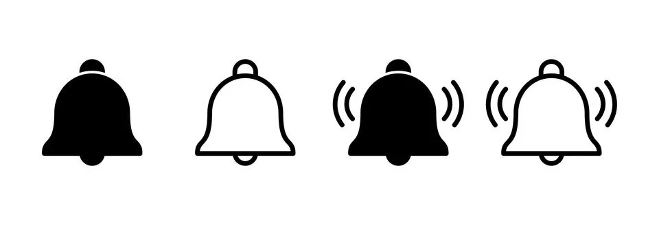 Bell Icon vector illustration. Notification sign and symbol for web site desi Stock Illustration