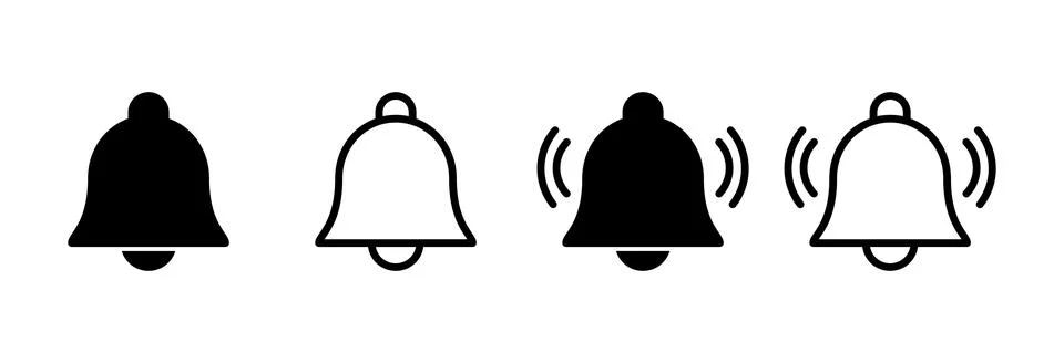 Bell Icon vector illustration. Notification sign and symbol for web site desi Stock Illustration