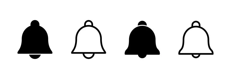 Bell Icon vector illustration. Notification sign and symbol for web site desi Stock Illustration