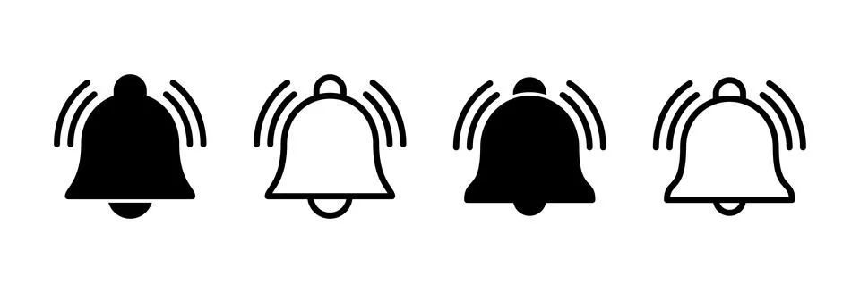 Bell Icon vector illustration. Notification sign and symbol for web site desi Stock Illustration