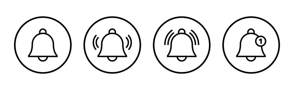 Bell Icon vector illustration. Notification sign and symbol for web site desi Stock Illustration