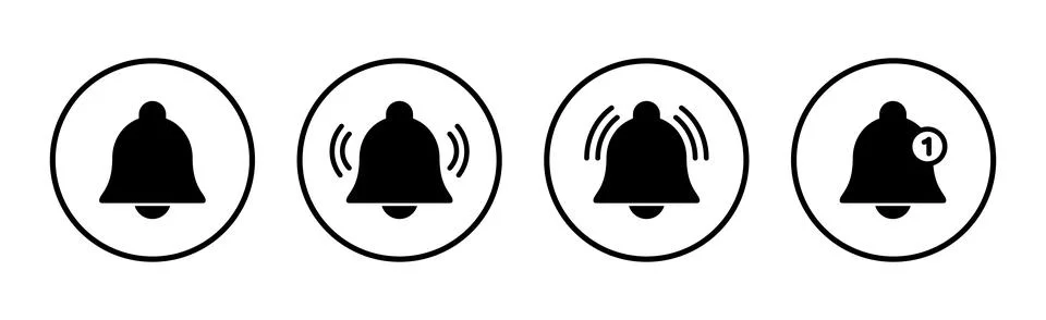 Bell Icon vector illustration. Notification sign and symbol for web site desi Stock Illustration