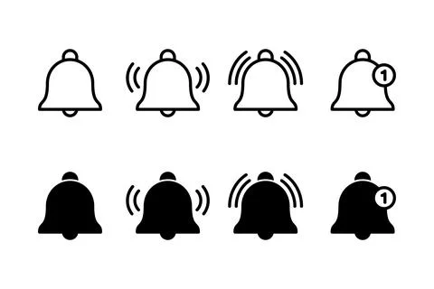 Bell Icon vector illustration. Notification sign and symbol for web site desi Stock Illustration