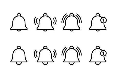 Bell Icon vector illustration. Notification sign and symbol for web site desi Stock Illustration