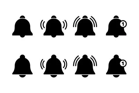 Bell Icon vector illustration. Notification sign and symbol for web site desi Stock Illustration