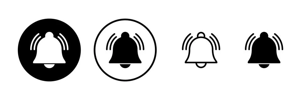 Bell Icon vector illustration. Notification sign and symbol for web site desi Stock Illustration