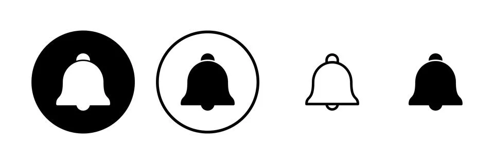 Bell Icon vector illustration. Notification sign and symbol for web site desi Illustrazione stock