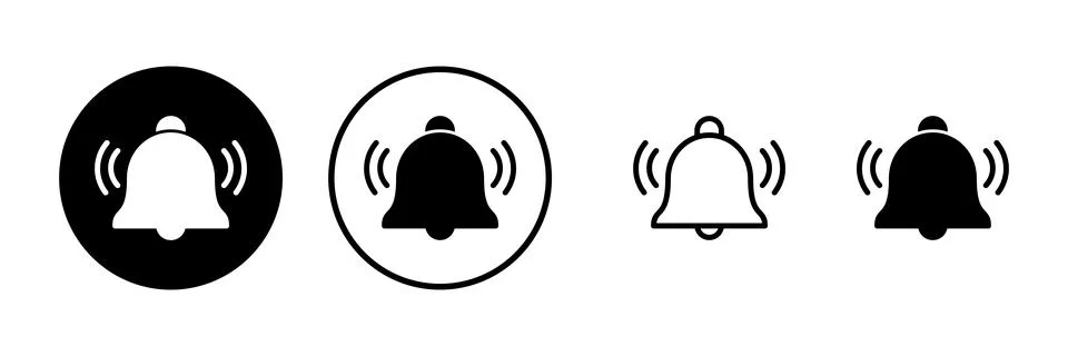 Bell Icon vector illustration. Notification sign and symbol for web site desi Stock-Illustration