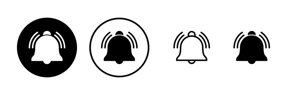 Bell Icon vector illustration. Notification sign and symbol for web site desi Stock Illustration